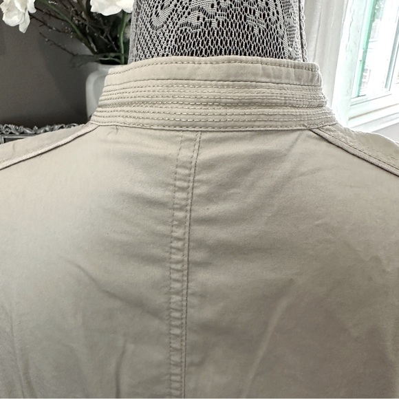 Dressbarn Military Inspired Cotton Utility Jacket Khaki Beige Size XL - Picture 10 of 16